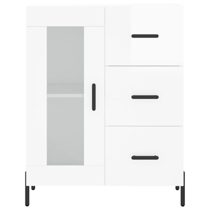 Credenza Bianco Lucido 69,5x34x180 cm in Legno Multistrato 3198603