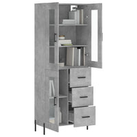 Credenza Grigio Cemento 69,5x34x180 cm in Legno Multistrato 3198605