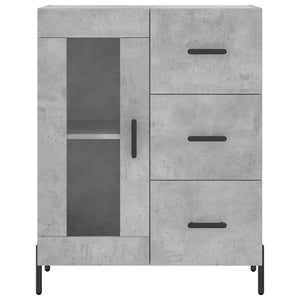 Credenza-Buffet-Armadio da cucina Grigio Cemento 69,5x34x180 cm in Legno Multistrato 128322