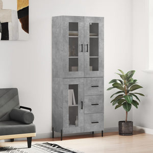 Credenza Grigio Cemento 69,5x34x180 cm in Legno Multistrato 3198605