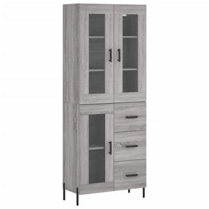 Credenza Grigio Sonoma 69,5x34x180 cm in Legno Multistrato 3198607