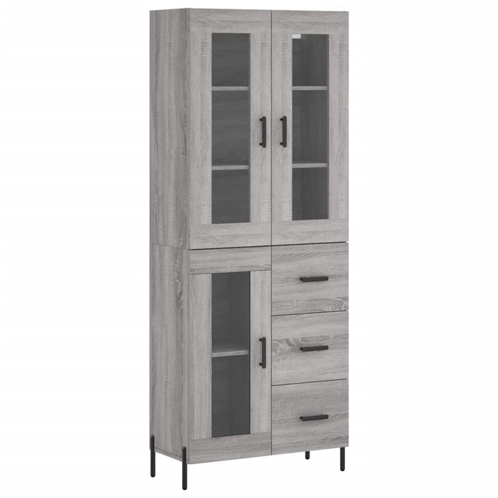 Credenza Grigio Sonoma 69,5x34x180 cm in Legno Multistrato 3198607