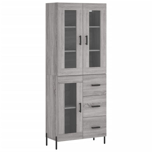 Credenza Grigio Sonoma 69,5x34x180 cm in Legno Multistrato 3198607