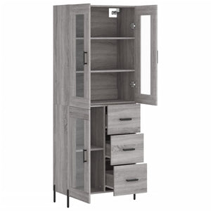 Credenza Grigio Sonoma 69,5x34x180 cm in Legno Multistrato 3198607