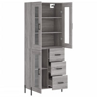 Credenza Grigio Sonoma 69,5x34x180 cm in Legno Multistrato 3198607