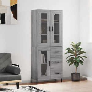 Credenza Grigio Sonoma 69,5x34x180 cm in Legno Multistrato 3198607