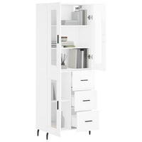 Credenza Bianco Lucido 69,5x34x180 cm in Legno Multistrato 3198611