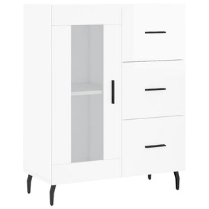 Credenza Bianco Lucido 69,5x34x180 cm in Legno Multistrato 3198611