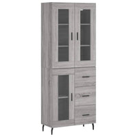 Credenza Grigio Sonoma 69,5x34x180 cm in Legno Multistrato 3198615