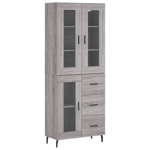 Credenza Grigio Sonoma 69,5x34x180 cm in Legno Multistrato 3198615