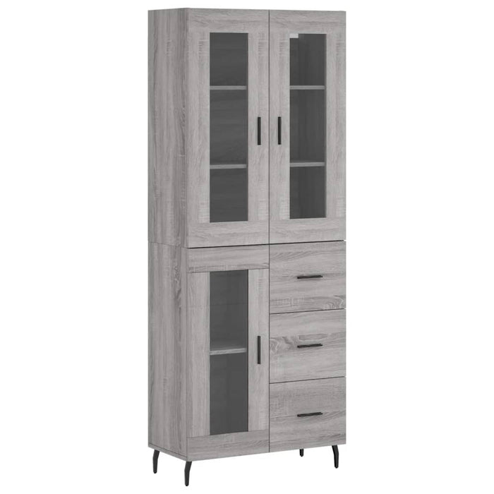 Credenza Grigio Sonoma 69,5x34x180 cm in Legno Multistrato 3198615