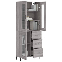 Credenza Grigio Sonoma 69,5x34x180 cm in Legno Multistrato 3198615