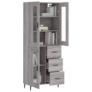 Credenza Grigio Sonoma 69,5x34x180 cm in Legno Multistrato 3198615