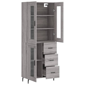 Credenza Grigio Sonoma 69,5x34x180 cm in Legno Multistrato 3198615