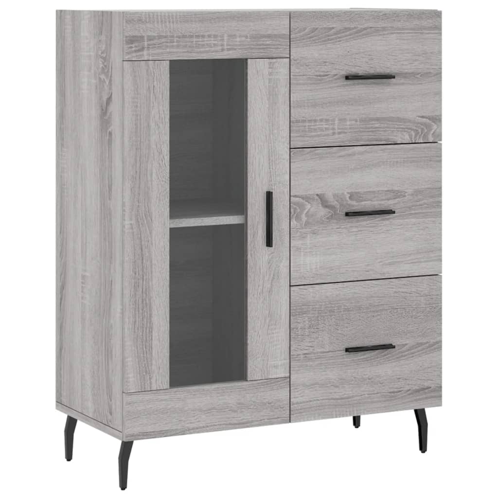 Credenza Grigio Sonoma 69,5x34x180 cm in Legno Multistrato 3198615
