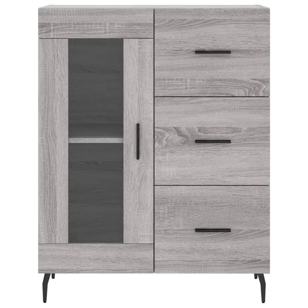 Credenza Grigio Sonoma 69,5x34x180 cm in Legno Multistrato 3198615