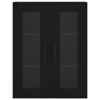 Credenza Nera 69,5x34x180 cm in Legno Multistrato 3198618