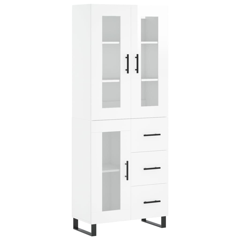 Credenza Bianco Lucido 69,5x34x180 cm in Legno Multistratocod mxl 77978