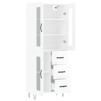 Credenza Bianco Lucido 69,5x34x180 cm in Legno Multistrato 3198627
