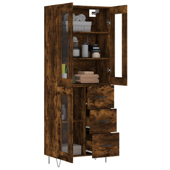 Credenza Rovere Fumo  69,5x34x180 cm in Legno Multistrato 3198630