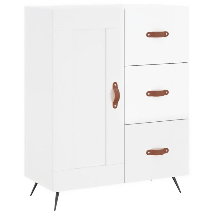 Credenza Bianco Lucido 69,5x34x180 cm in Legno Multistrato 3198635