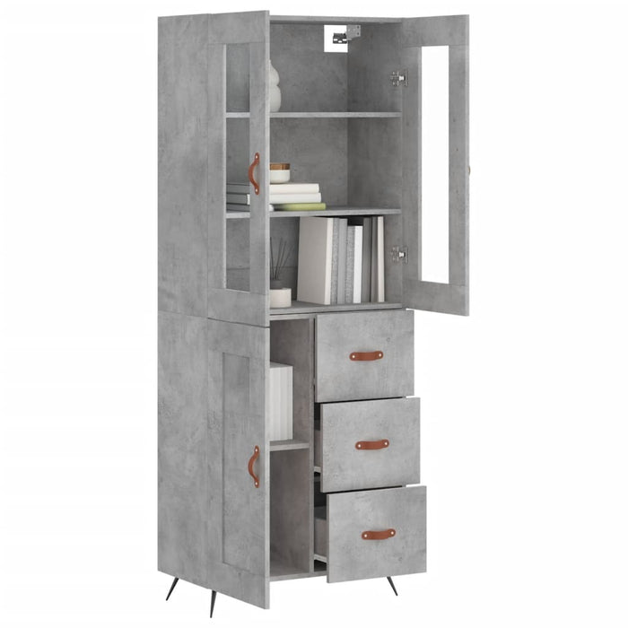 Credenza Grigio Cemento 69,5x34x180 cm in Legno Multistrato 3198637