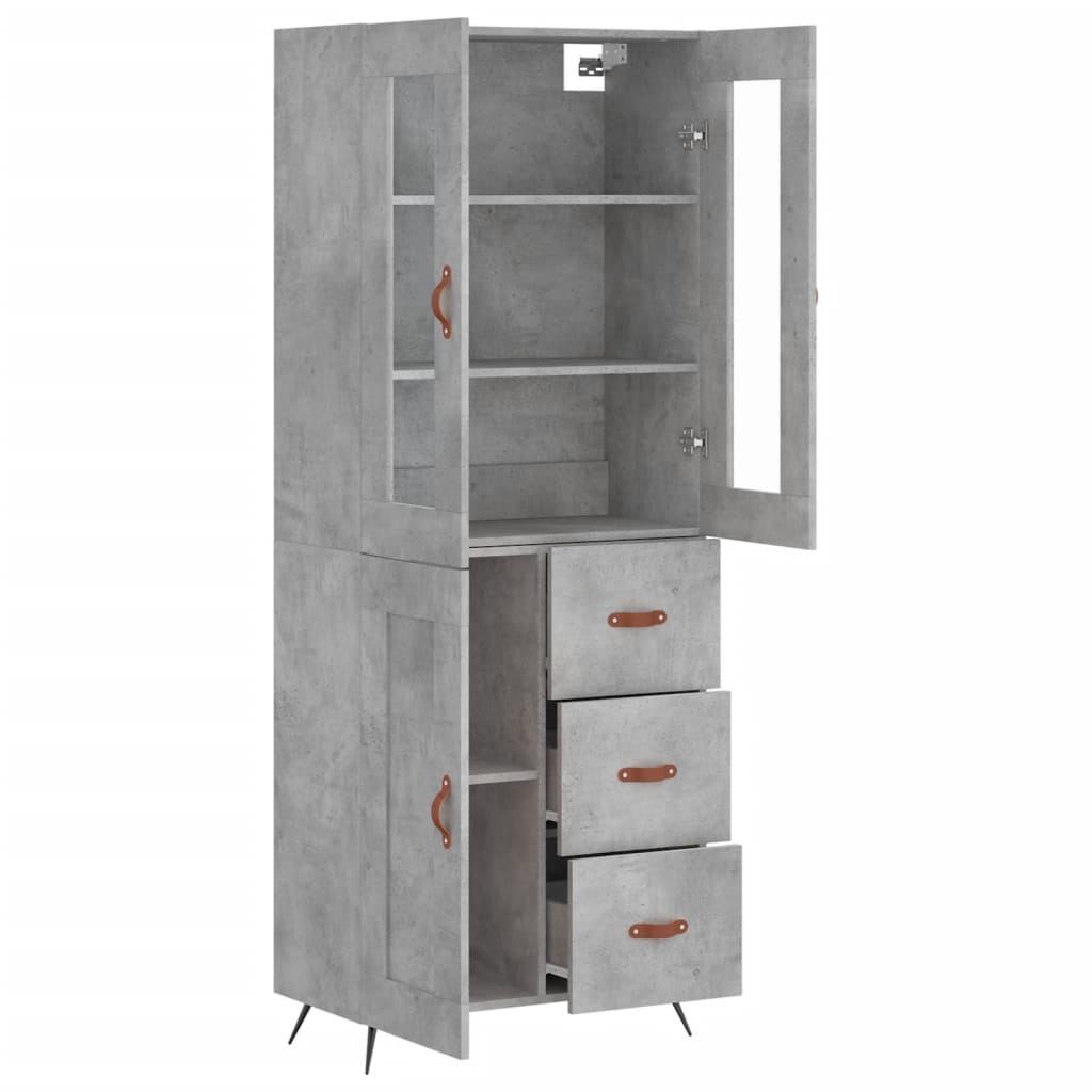 Credenza Grigio Cemento 69,5x34x180 cm in Legno Multistrato 3198637