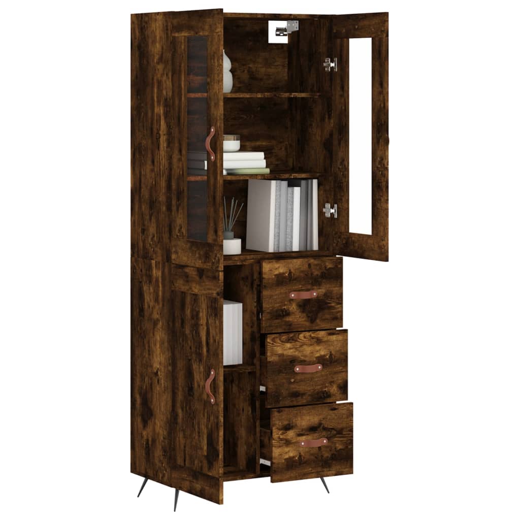 Credenza Rovere Fumo  69,5x34x180 cm in Legno Multistratocod mxl 77968