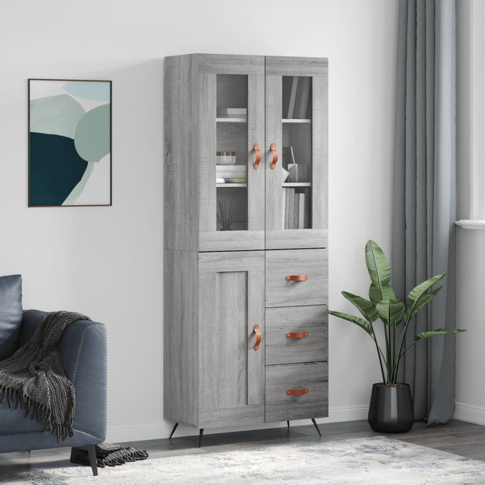 Credenza Grigio Sonoma 69,5x34x180 cm in Legno Multistratocod mxl 101955