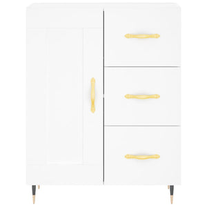 Credenza-Buffet-Armadio da cucina Bianca 69,5x34x180 cm in Legno Multistrato 848551