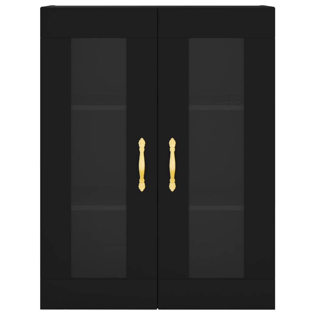 Credenza Nera 69,5x34x180 cm in Legno Multistrato 3198642