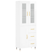 Credenza Bianco Lucido 69,5x34x180 cm in Legno Multistrato 3198643