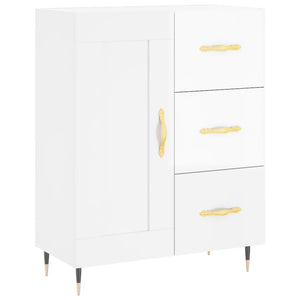 Credenza Bianco Lucido 69,5x34x180 cm in Legno Multistrato 3198643
