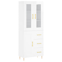 Credenza Bianco Lucido 69,5x34x180 cm in Legno Multistratocod mxl 101971