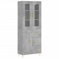 Credenza Grigio Cemento 69,5x34x180 cm in Legno Multistratocod mxl 102019