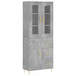 Credenza Grigio Cemento 69,5x34x180 cm in Legno Multistratocod mxl 102019