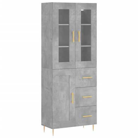 Credenza Grigio Cemento 69,5x34x180 cm in Legno Multistratocod mxl 102019