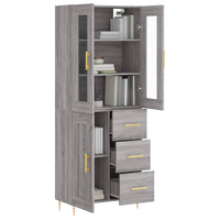 Credenza Grigio Sonoma 69,5x34x180 cm in Legno Multistrato 3198655