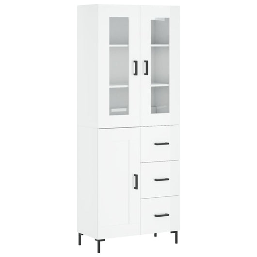 Credenza Bianco Lucido 69,5x34x180 cm in Legno Multistratocod mxl 77735