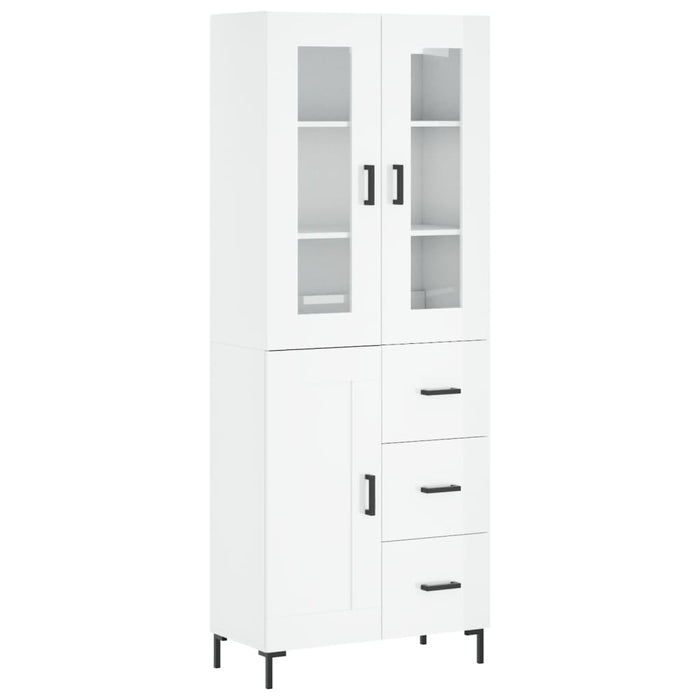 Credenza Bianco Lucido 69,5x34x180 cm in Legno Multistratocod mxl 77735