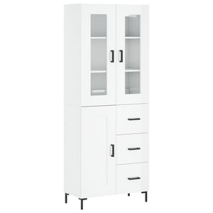 Credenza Bianco Lucido 69,5x34x180 cm in Legno Multistrato 3198659