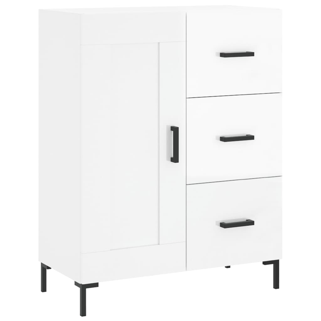 Credenza Bianco Lucido 69,5x34x180 cm in Legno Multistrato 3198659