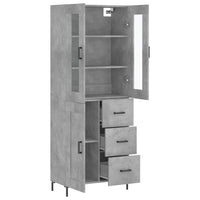Credenza Grigio Cemento 69,5x34x180 cm in Legno Multistrato 3198661