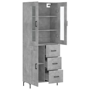 Credenza Grigio Cemento 69,5x34x180 cm in Legno Multistrato 3198661