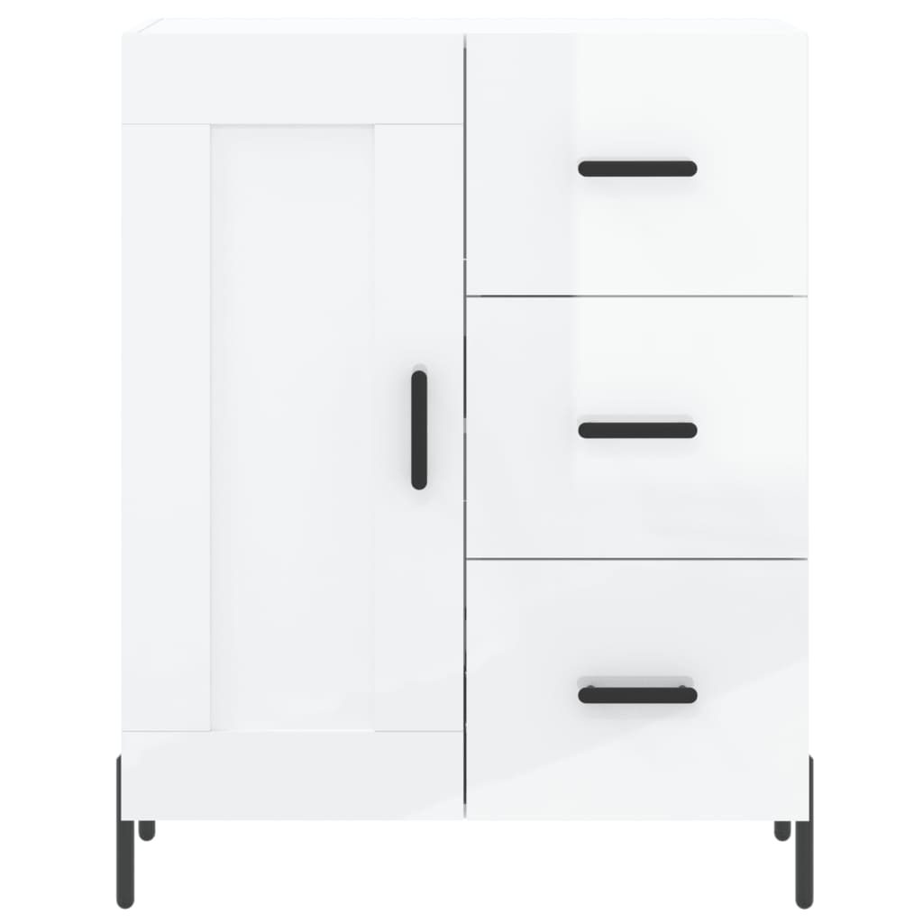 Credenza Bianco Lucido 69,5x34x180 cm in Legno Multistrato 3198667