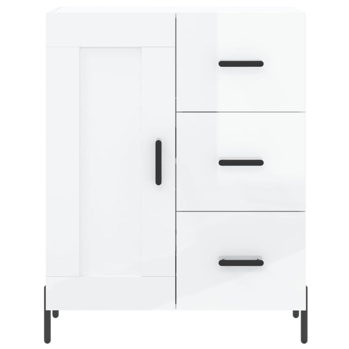 Credenza Bianco Lucido 69,5x34x180 cm in Legno Multistrato 3198667