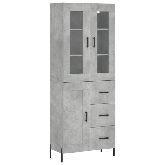 Credenza Grigio Cemento 69,5x34x180 cm in Legno Multistrato 3198669
