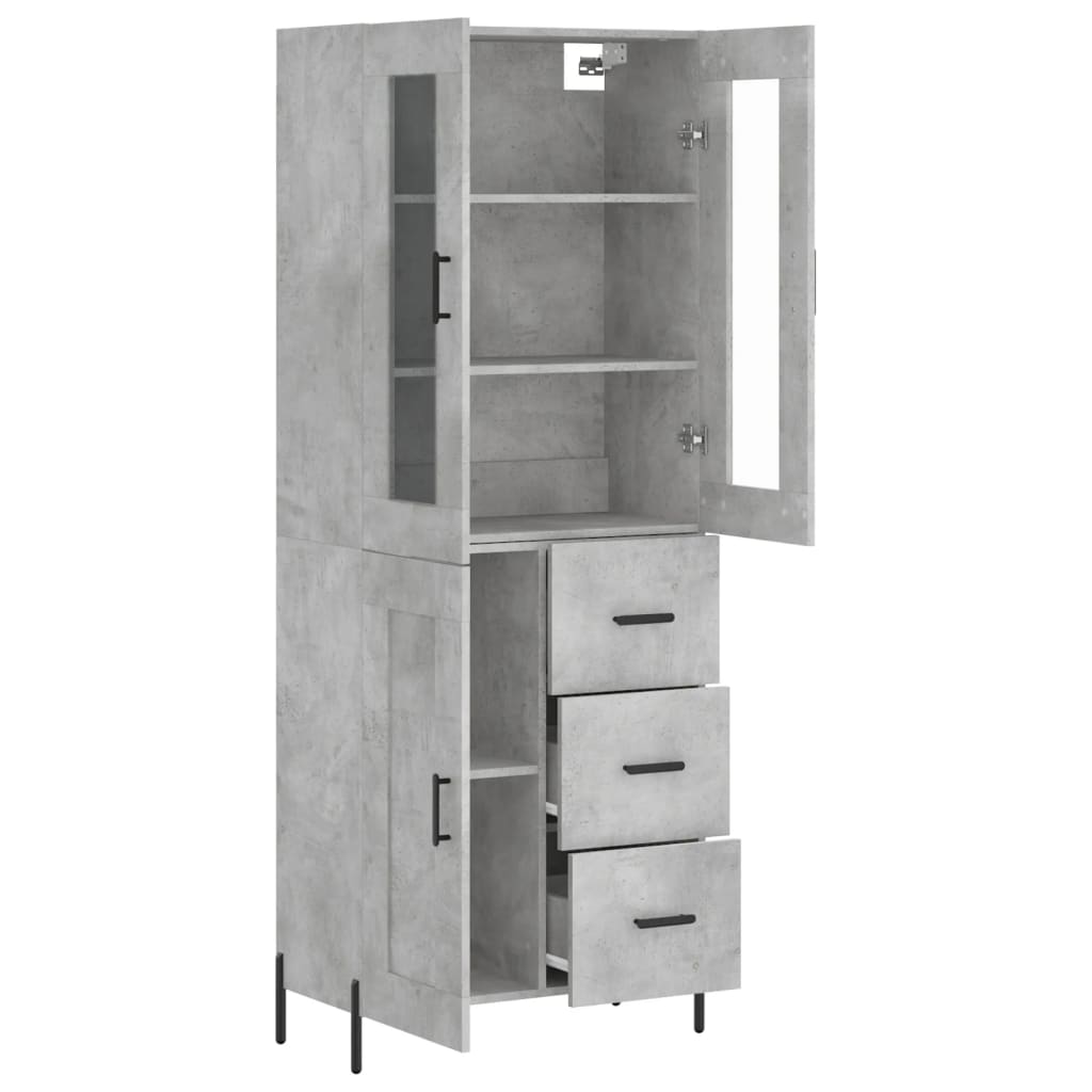 Credenza Grigio Cemento 69,5x34x180 cm in Legno Multistrato 3198669