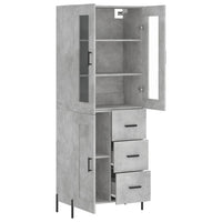 Credenza Grigio Cemento 69,5x34x180 cm in Legno Multistrato 3198669