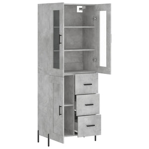 Credenza Grigio Cemento 69,5x34x180 cm in Legno Multistrato 3198669